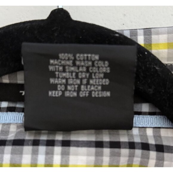 Southpole Mens Plaid Button-Up Short Sleeve Shirt XL Black/Yellow/White/Grey EUC - Picture 6 of 6